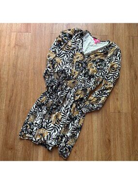 Lilly Pulitzer Tally Long Sleeve Dress Onyx Peony Party Women’s Size S